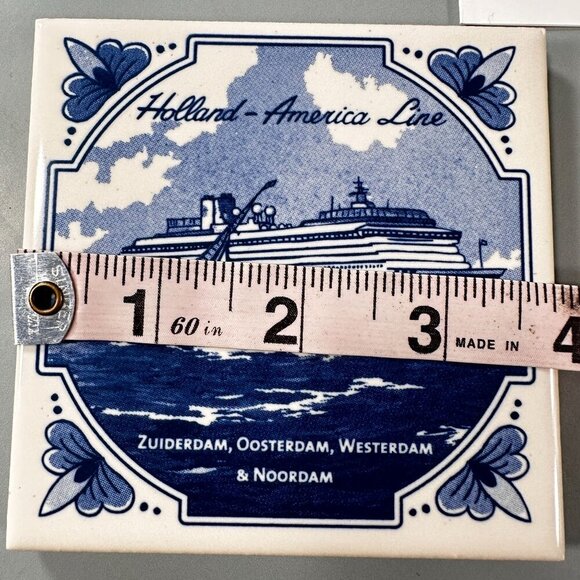 Holland America Line Coaster Ceramic Tiles Amsterdam Vintage Royal Goedewaagen - Picture 7 of 14